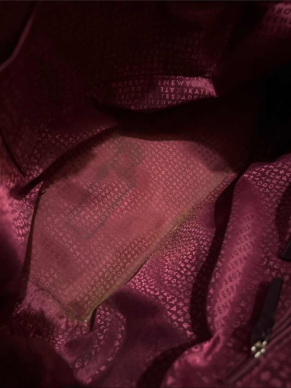 kate spade plum leather tote in wine - Picture 14 of 14